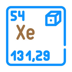 xenon chemical element color icon vector. xenon chemical element sign. isolated symbol illustration