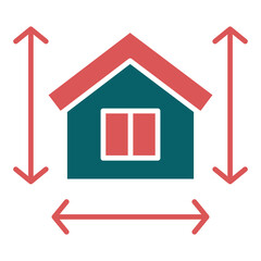 House Measurement Icon Style