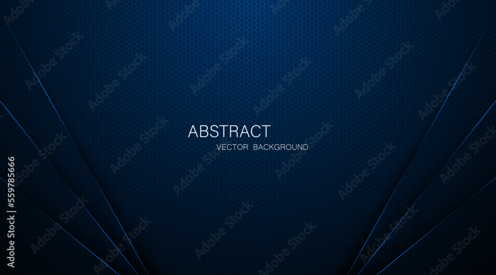 Poster abstract blue steel mesh background with blue glow lines with free space for design. modern technolo