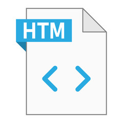 Modern flat design of HTM file icon for web