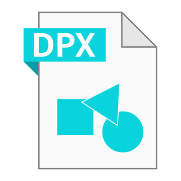 Modern flat design of DPX file icon for web