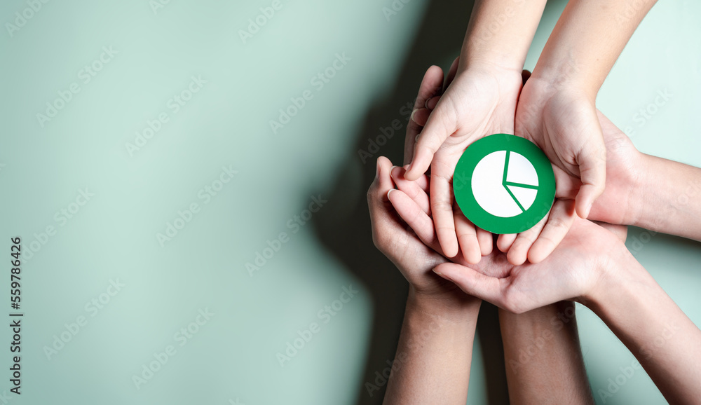 Aufkleber business hands holding target icon, dartboard and arrow for creative and set up business objective t