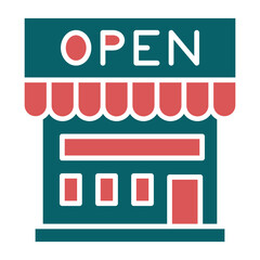Fototapeta premium Shop Open Icon Style