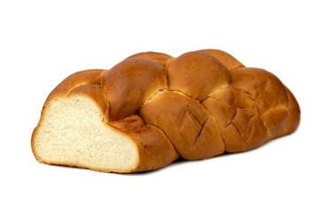 the traditional challah, braided sweet white bread, plait 