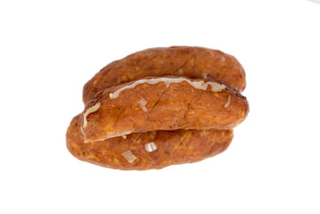the tasty fried, grilled sausage