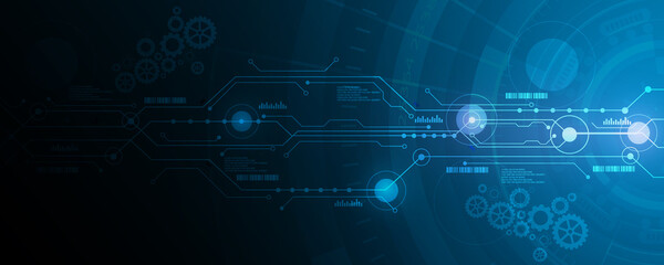 Abstract background image, futuristic technology network circuit board concept and data network