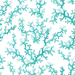 Sea Corals. Decorative seamless pattern. Repeating background. Tileable wallpaper print.