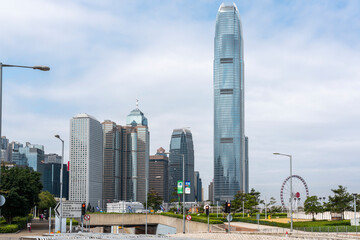 Two International Finance Centre and the skyline of Hong Kong Island