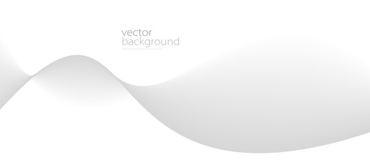 Curve shape flow vector abstract background in light grey gradient, dynamic and speed concept, futuristic technology or motion art.