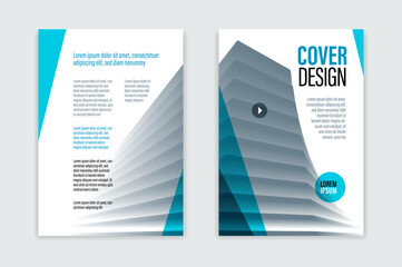 A4 format brochure or flyer for business advertising with front and back pager vector abstract design, modern leaflet or annual report, cover or presentation corporate trendy style.