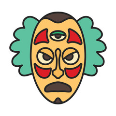 African mask vector icon.Color vector icon isolated on white background african mask.