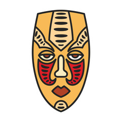 African mask vector icon.Color vector icon isolated on white background african mask.