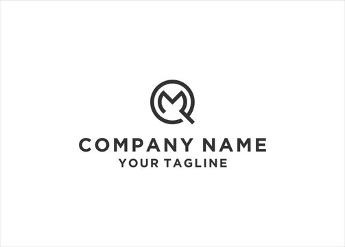 Initial Letter QM Monogram Logo Design Vector
