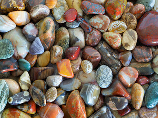 A Focus Stacked Close-up Image of Tumbled Rocks Collected On the shores of the Great Lakes