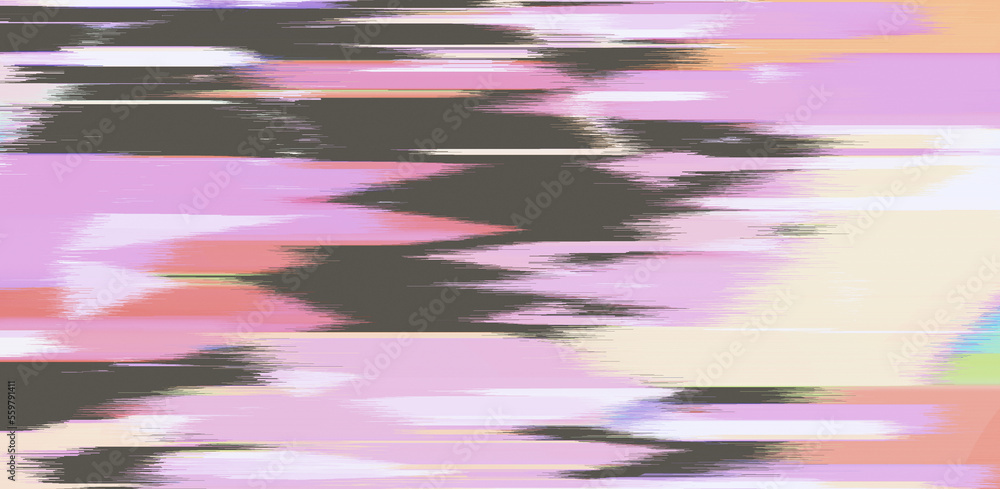 Poster Abstract background with digital pixel noise glitch artifacts. Screen showing video tape with damage.