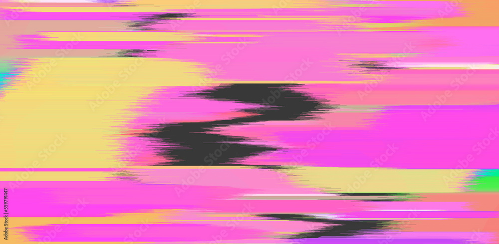 Aufkleber Abstract background with digital pixel noise glitch artifacts. Screen showing video tape with damage.