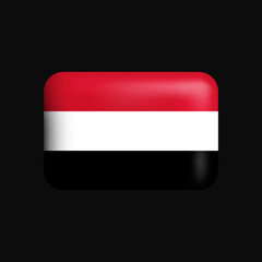 Yemen Flag 3D Icon. National Flag of Yemen. Vector illustration