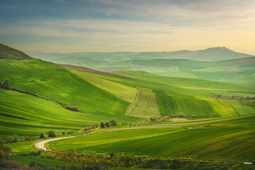 Puglia landscape, view of rolling hills near Poggiorsini, Italy