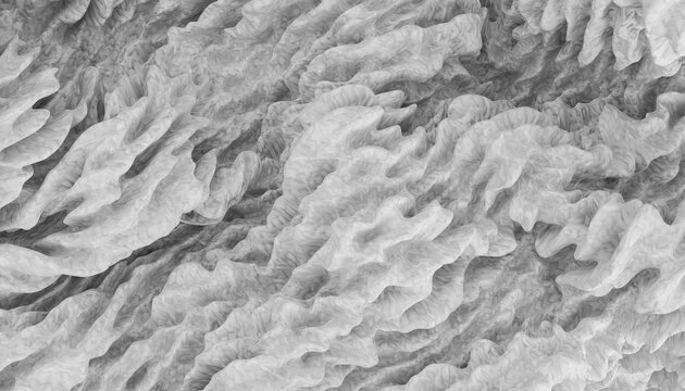 Detail of a rock with variants of gray. Rock full of curves and smooth. Close up rocks, texture dramatic. 3D Rendering