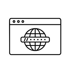 Global website internet browser icon for surfing internet with address bar