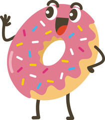 Smiling Donut Cartoon Character.