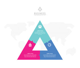 Connecting Steps business Infographic Template with 3 Elements