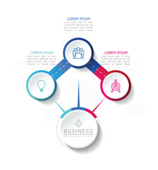 Circular Connection Steps business Infographic Template with 4 Element