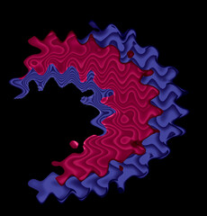 Abstract patterns coloured with black background	