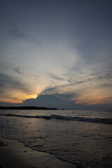 the beauty of the color of the sunset on the beach