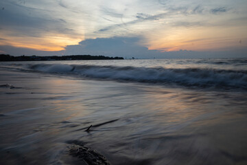 the beauty of the color of the sunset on the beach