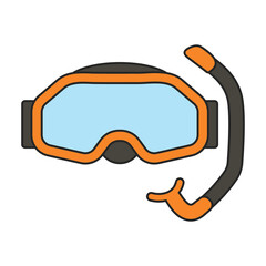 Diver glasses vector icon.Color vector icon isolated on white background diver glasses.