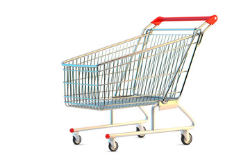 Shopping cart. 3D illustration. Isolated.