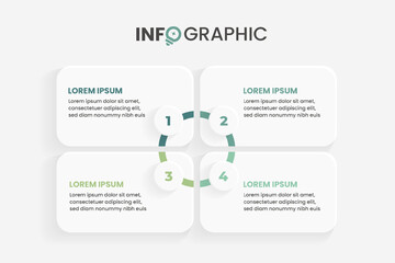 Business Infographic Design with Four Options, steps, or processes