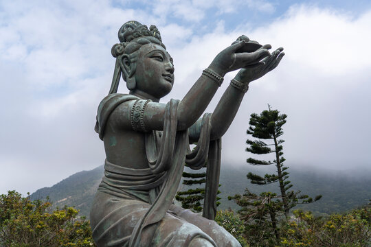 offering from one of the six devas surrounding the Big Buddha at Ngong Ping, Lantau Island