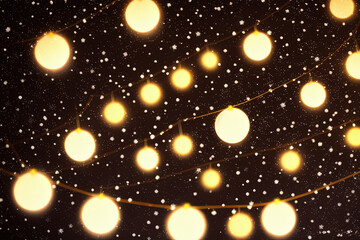 Obraz na płótnie Canvas Christmas snowflakes lights with falling snow