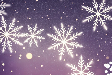 Fototapeta na wymiar Christmas snowflakes lights with falling snow