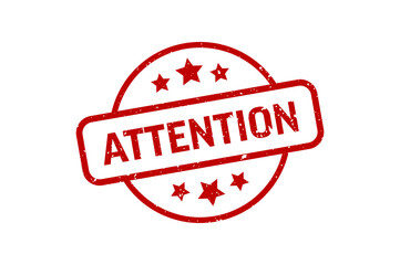 Attention - Stamp, Imprint, Seal Template. Vector Stock Illustration