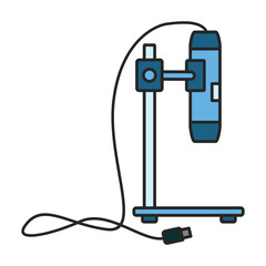 Laboratory microscope vector icon.Color vector icon isolated on white background laboratory microscope.