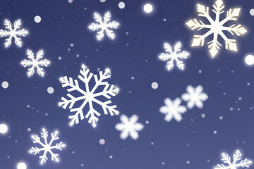 Fototapeta premium Christmas snowflakes lights with falling snow