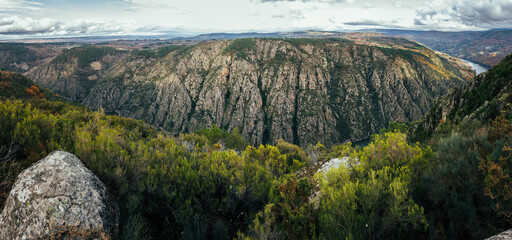 Ca&ntilde;on del Sil. Landscape view of the Canyon of Sil in Ribeira Sacra. Ourense, Galicia, Spain