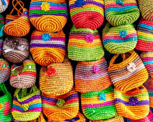 colorful wool bags