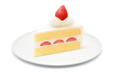 いちごのショートケーキのイラスト リアル 