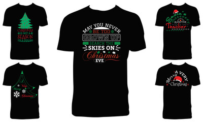 Christmas Typography T Shirt Design Bundle
