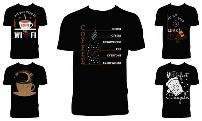 Coffee Typography T Shirt Design Bundle 