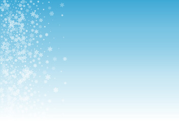 Fototapeta na wymiar Silver Snowflake Vector Blue Background. Holiday
