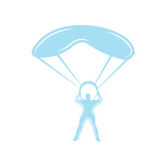 Parachute logo icon design and symbol skydiving vector