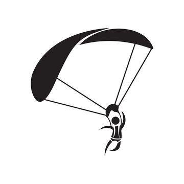 Parachute logo icon design and symbol skydiving vector