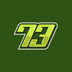 Racing number 73 logo design vector