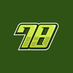 Racing number 78 logo design vector