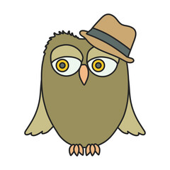 Owl vector icon.Color vector icon isolated on white background owl.